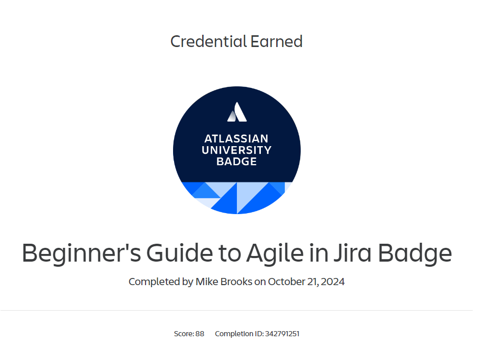 Atlassian Jira Agile Badge